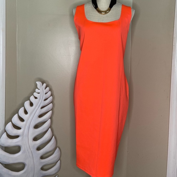 Dresses & Skirts - LAST ONE!!!  Bright Orange Sleeveless Bodycon Dress Size 2X